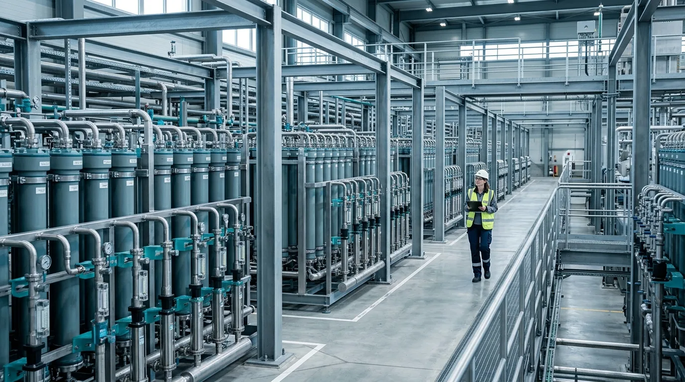 Industrial membrane separation facility for gas processing